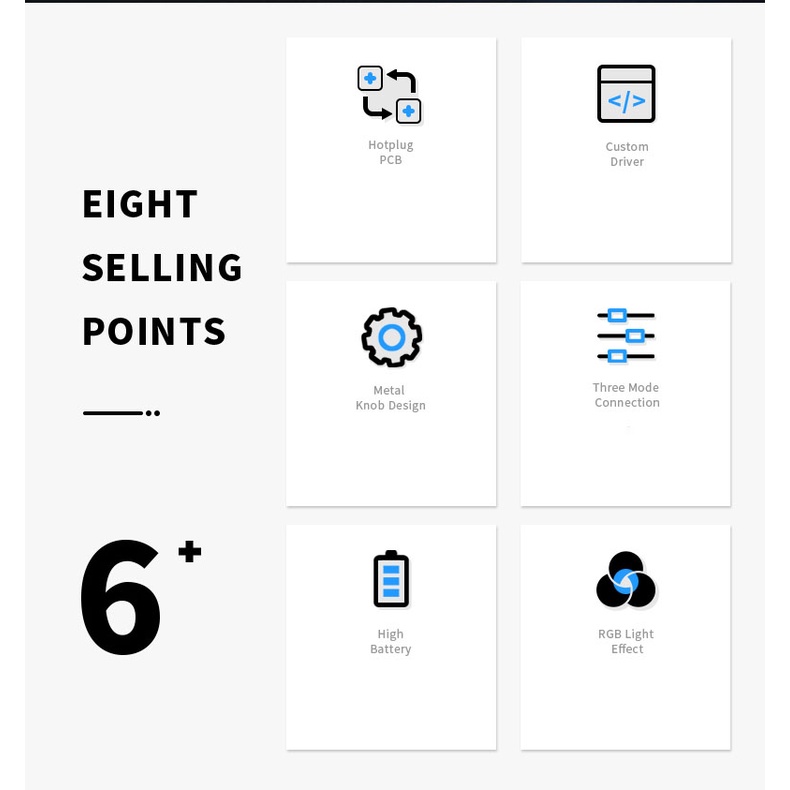 Bộ Kit WEIKAV YGS75  - Hotswap - Layout 75% - Led RGB - 3 Modes - Pin 8000