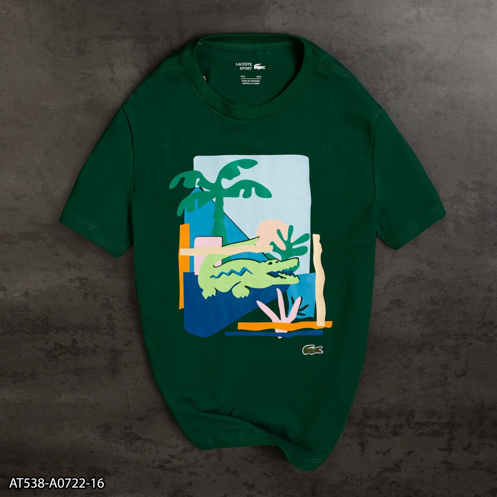 Áo thun NAM 🐊 100% Cotton AT538 - áo thun in họa tiết 🐊cây dừa- Thời Trang Nam VNXK