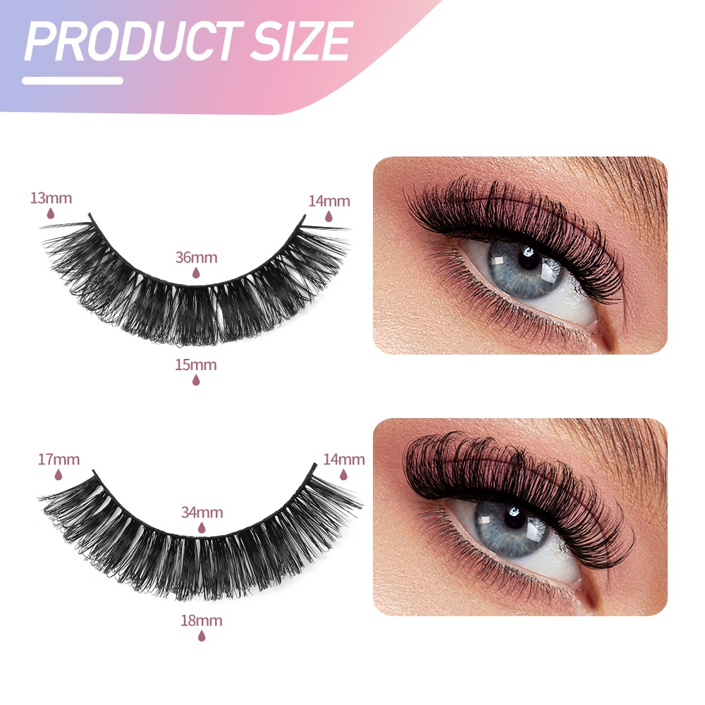 Hộp 12 cặp lông mi giả MAGEFY cong xoăn kiểu Nga thời trang dành cho làm đẹp