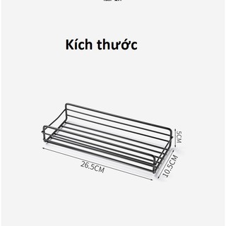 Kệ chữ nhật gắn tường Đa Năng Chống rỉ siêu chắc kèm miếng dán siêu dính