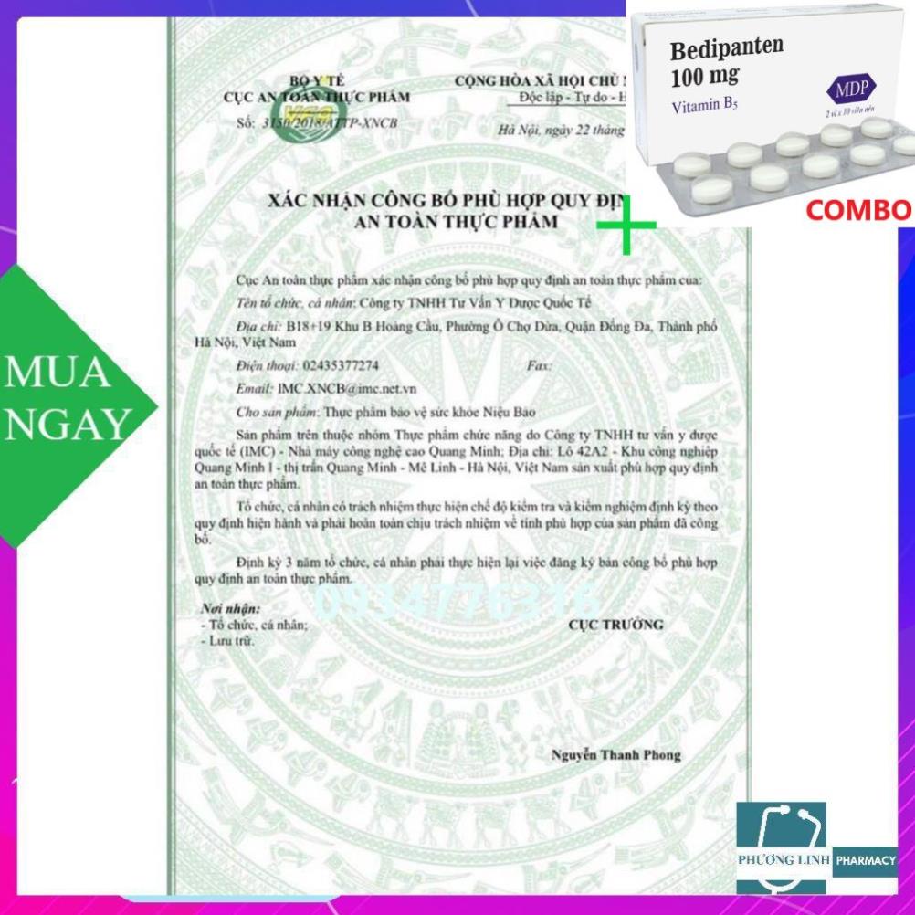 Combo Bedipanten 100mg +  NIỆU BẢO SẢN PHẨM HỖ TRỢ TRỊ VIÊM ĐƯỜNG TIẾT NIỆU