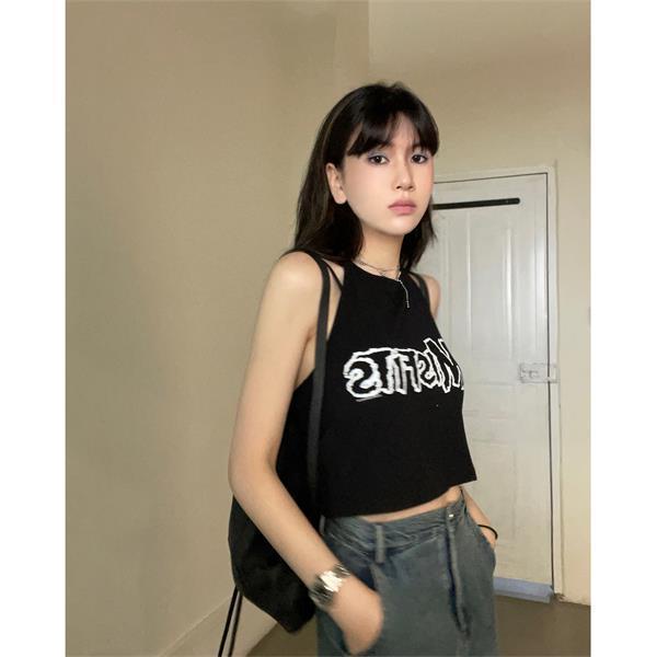 ☎▦✣Áo Ống Hai Dây In Chữ Phong Cách Hàn Quốc Thời Trang Mùa Hè Mới Cho Bạn Gái