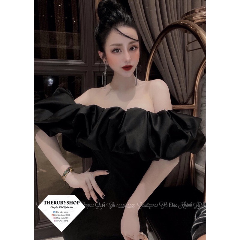 Đầm meo meo trễ vai