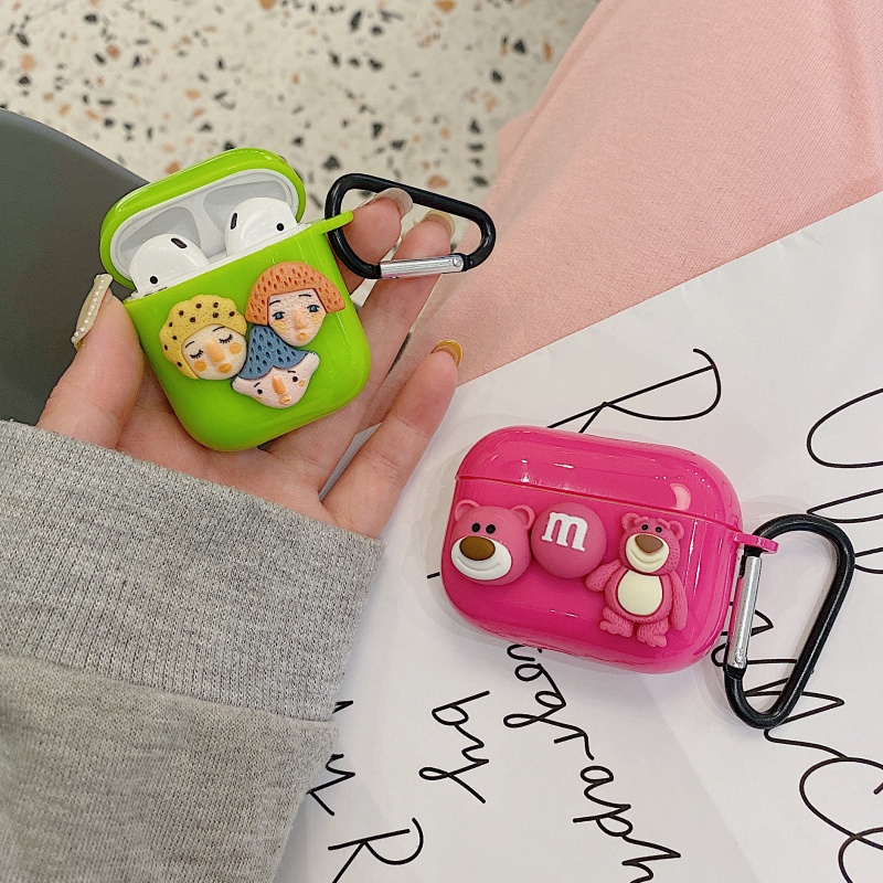 Vỏ Bảo Vệ Hộp Sạc Tai Nghe Airpods 1 2 3 Pro Inpods I12 I7 I12 Pro Hình Gấu Dễ Thương