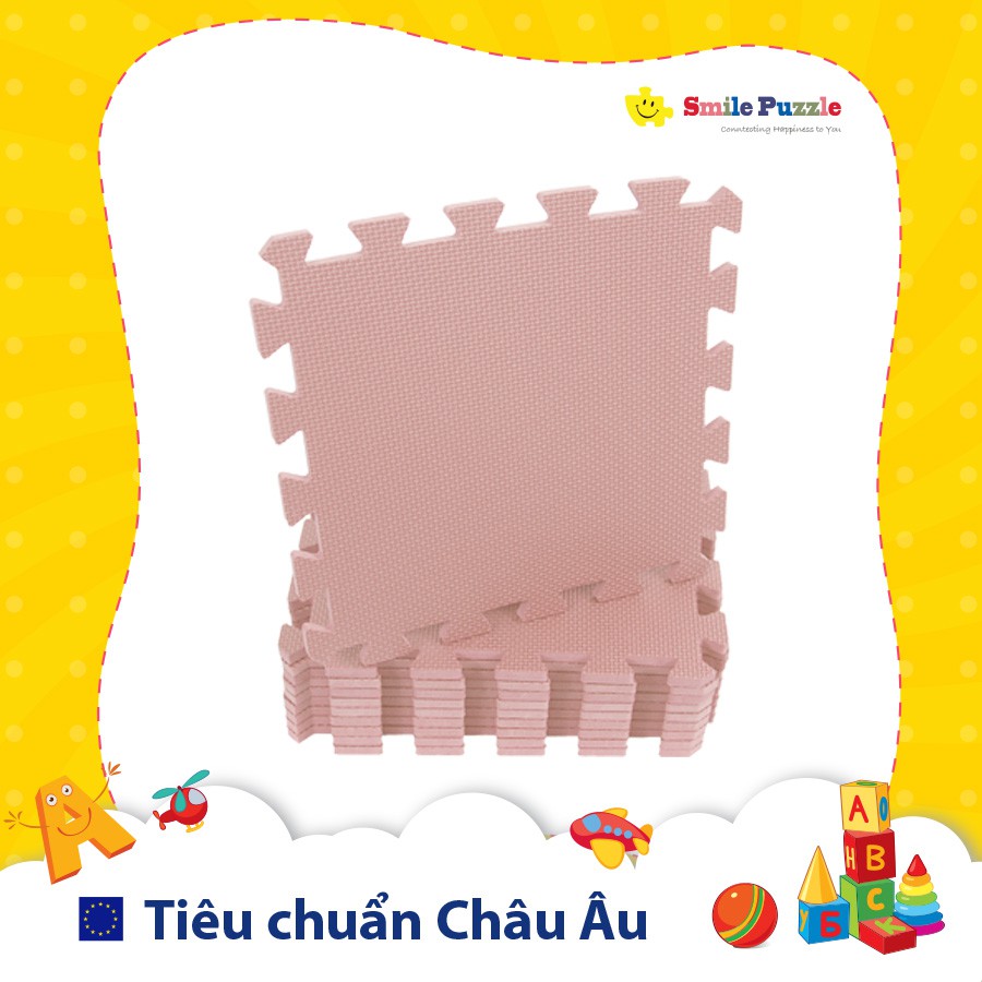 THẢM XỐP CAO CẤP CHO BÉ SMILE PUZZLE KHÔNG MÙI - TIÊU CHUẨN CHÂU ÂU- CHỮ SỐ PASTEL + ĐƠN MÀU PASTEL