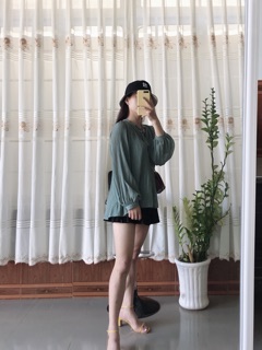 Áo dập li tiểu thư hàng L1