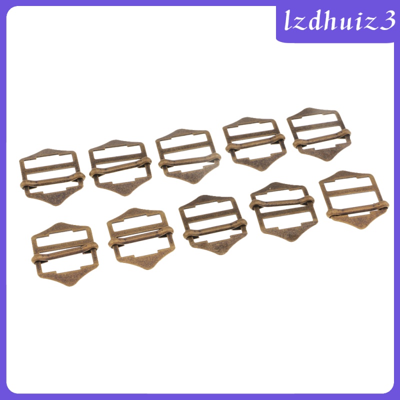 Gemgem Loey 10Pcs Metal Adjustable Webbing Slider Buckle Sliding Bar Strap Adjuster 20mm