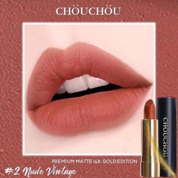 ✅ (HÀNG CHUẨN AUTHENTIC) Son Lì Chou Chou Premium Matte 14k Gold Edition