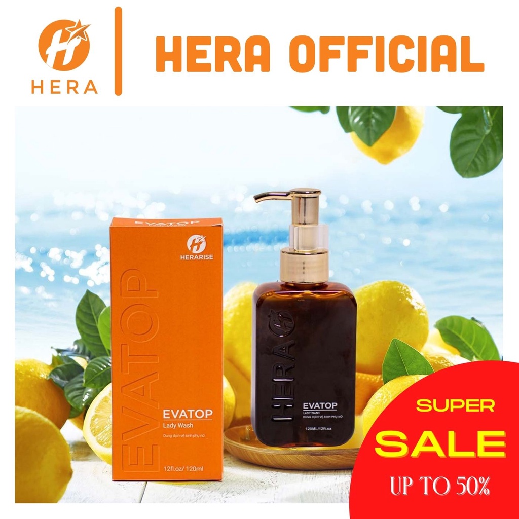 Dung Dịch Vệ Sinh Phụ Nữ Hồng Mịn Se Khít HERA EvaTop Lady Wash - Chai 120 ml
