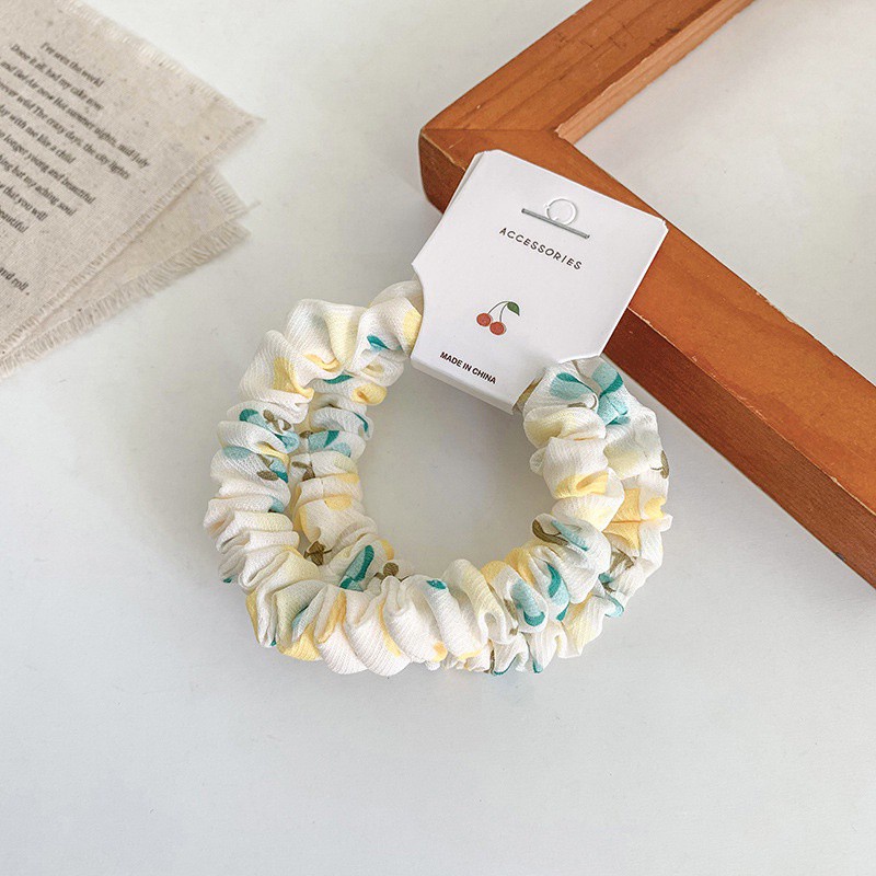 Set 2 thun cột tóc cao su co giãn màu sắc ngọt ngào phong cách hàn quốc