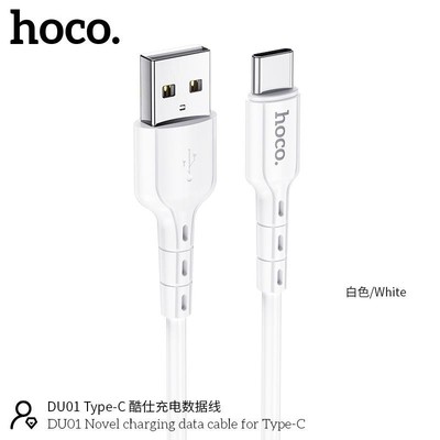 Cáp sạc nhanh Hoco DU01/X37 USB to Type-C sạc nhanh 3A và truyền dữ liệu, chất liệu TPE, chống đứt dài 1m