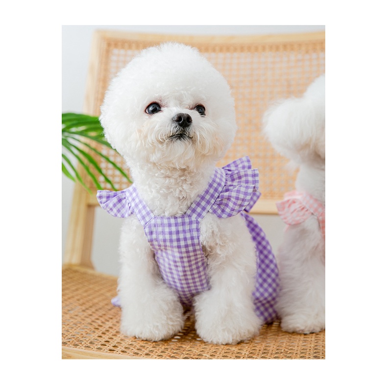 VÁY KẺ THẮT NƠ XINH XẮN MÁT MẺ CHO THÚ CƯNG MÙA HÈ
