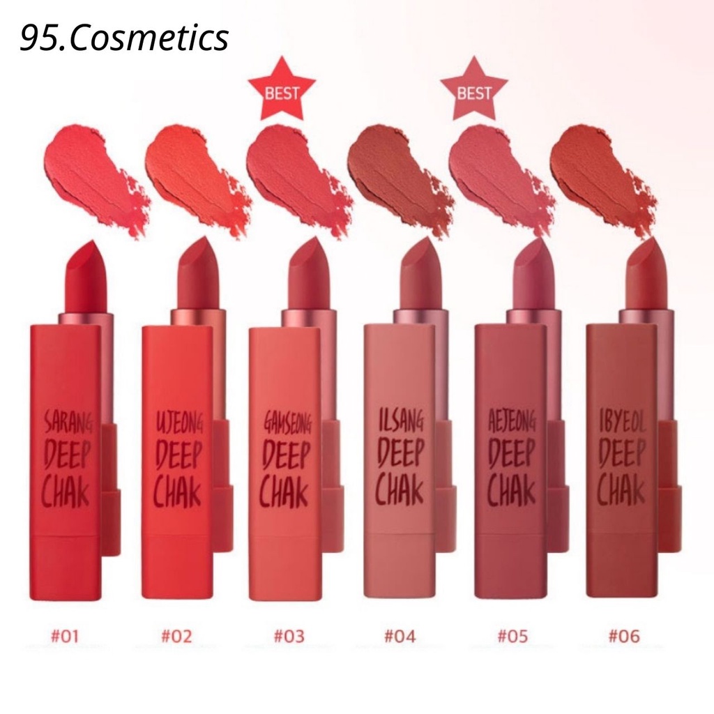 Son Lì #01 Pink Red, MacQueen NewYork Dưỡng Ẩm, Lâu Trôi, Mềm Mịn Mướt, Air Deep Kiss Lipstick