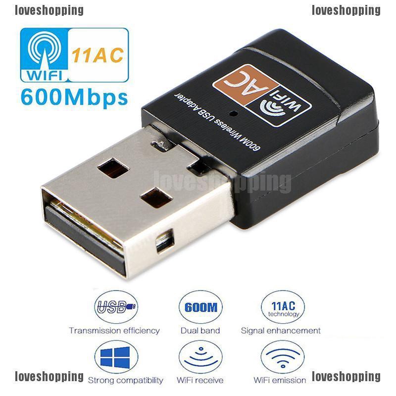 USB thu sóng wifi tốc độ 600Mbps 2.4G / 5G Hz kèm phụ kiện | BigBuy360 - bigbuy360.vn
