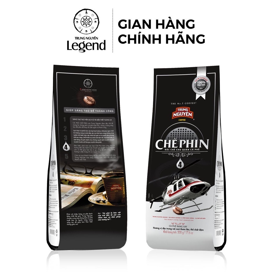 [ Trung Nguyên Legend ] Cà phê Rang Xay Chế Phin 4 - 500gr - Arabica, Robusta, Catimor, Excelsa