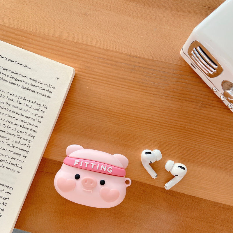 Vỏ Bảo Vệ Hộp Sạc Tai nghe không dây Apple Airpods Pro 2 3 1 Bằng Silicon Mềm Hình Chú Heo Hoạt Hình