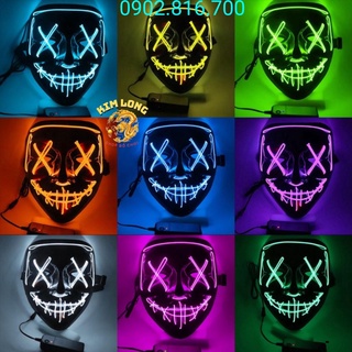 Mặt nạ hacker anonymous điện đèn phát sáng hot tiktok - mặt nạ thanh trừng hoá trang halloween