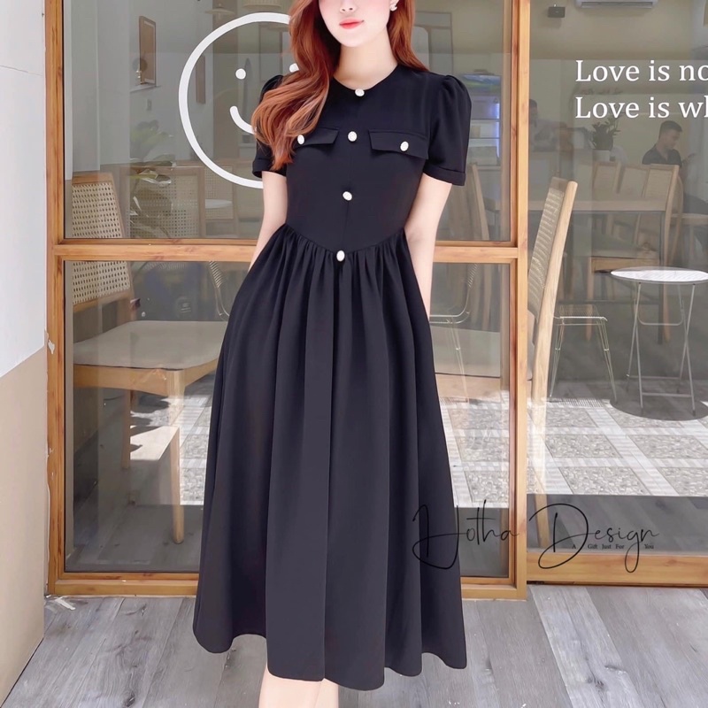 Váy dự tiệc thiết kế tay bồng dáng xoè bigsize 55-90kg ( bèo béo bigsize )