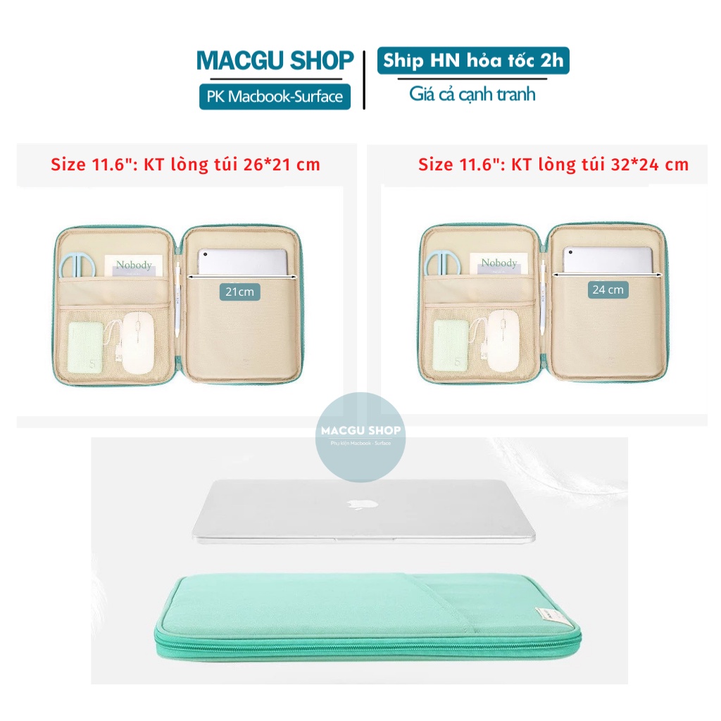 Túi Chống Sốc ipad, macbook, laptop cao cấp 13inch, 13.3inch, ipad 11inch. Túi ipad thời trang