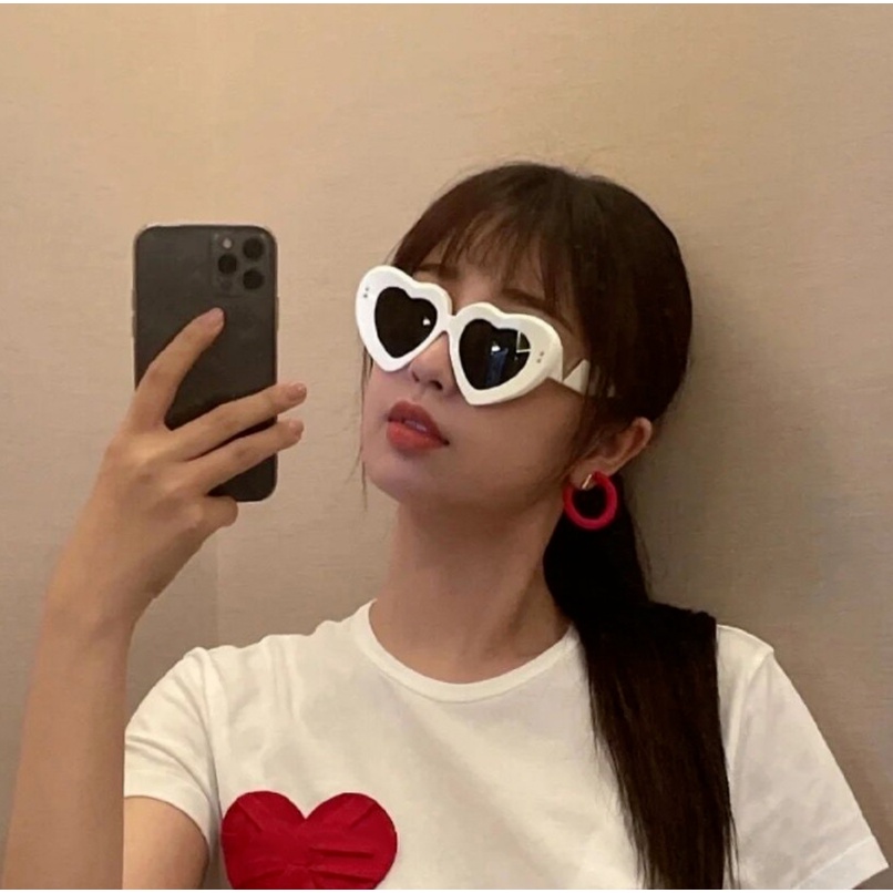 (KIQI-FASHION) COD Kính Mát Chống Tia UV400 Hình Trái Tim Thời Trang Cho Nữ