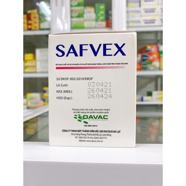 ✅[Chính hãng] SAFVEX giúp bổ sung chất xơ và vi khuẩn có ích hỗ trợ nhuận tràng, giúp giảm tình trạng táo bón