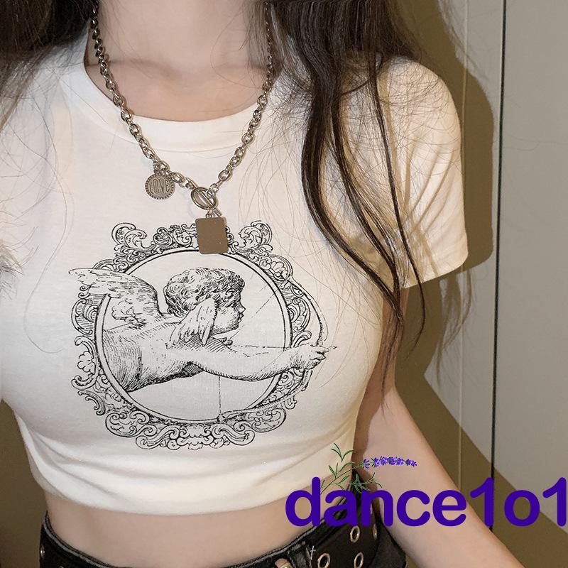 Crop Top Ba Lỗ In Hình Thiên Thần Dễ Thương 1O1