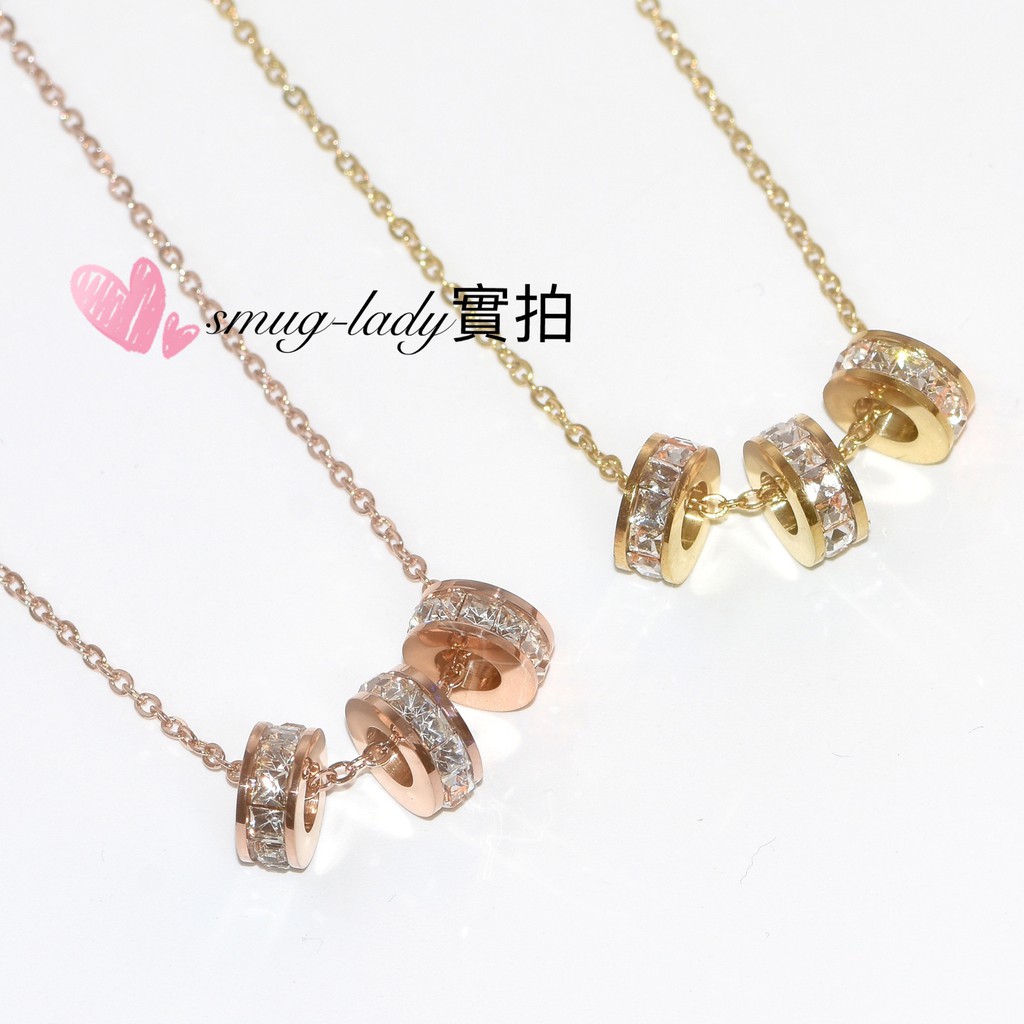 Dây chuyền thép titan mạ vàng hồng 18k đính đá zircon lấp lánh chống thấm nước không gây dị ứng cao cấp