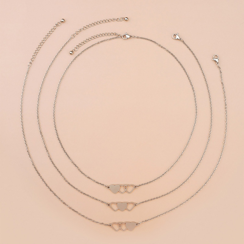 Set 2 / 4 / 3 Vòng Tay / Dây Chuyền Mặt Hình Trái Tim