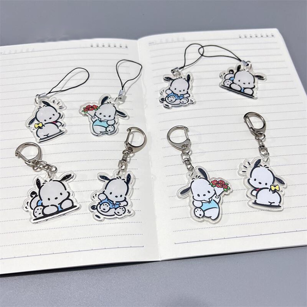 Set 2 Dây Đeo Điện Thoại Bằng Acrylic Hai Mặt Hình Chú Chó Pacha Màu Sắc Ngẫu Nhiên
