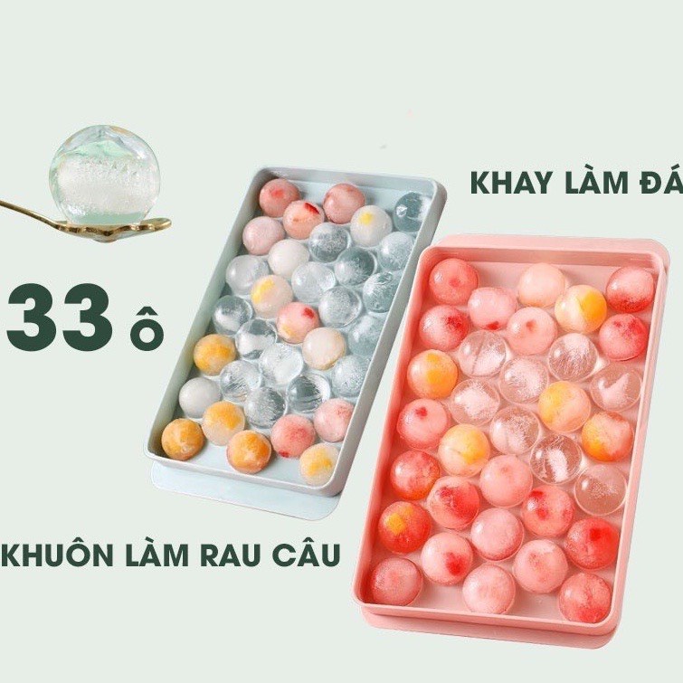 Khay làm đá bi tròn 33 viên, Khuôn làm thạch hình bi tròn ngộ nghĩnh