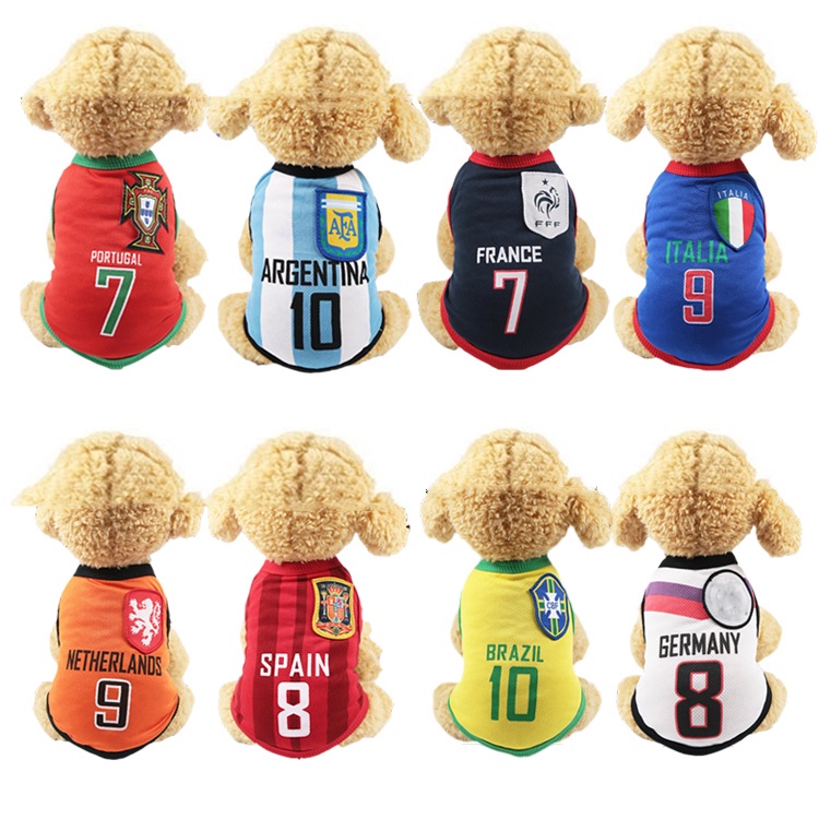 Áo Bóng Đá Không Tay Phối Lưới Dành Cho Thú Cưng