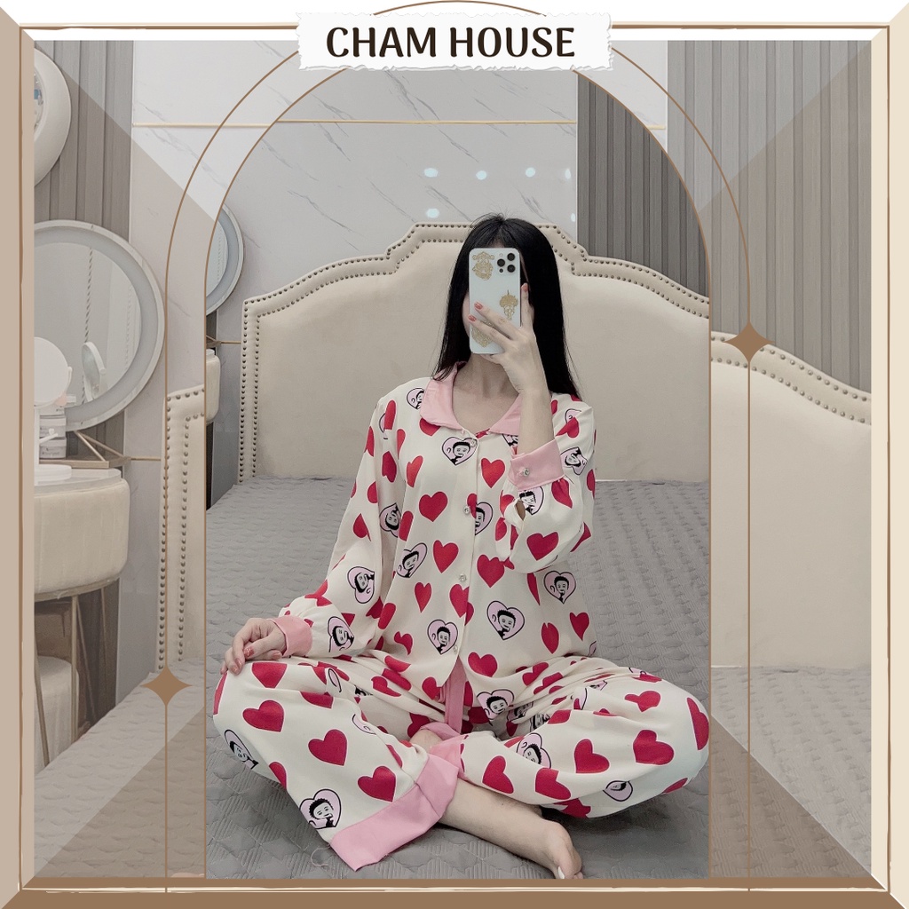 Đồ bộ PIJAMA lụa satin tay dài quần dài hàng thiết kế cao cấp Piti Shop | BigBuy360 - bigbuy360.vn