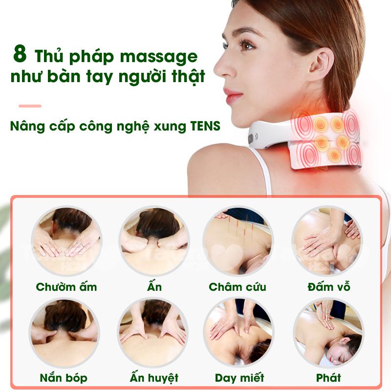 Máy massage cổ vai gáy Takara JT88, mát xa xung điện với 5 điểm rung trị liệu chuyên sâu BH 12 tháng