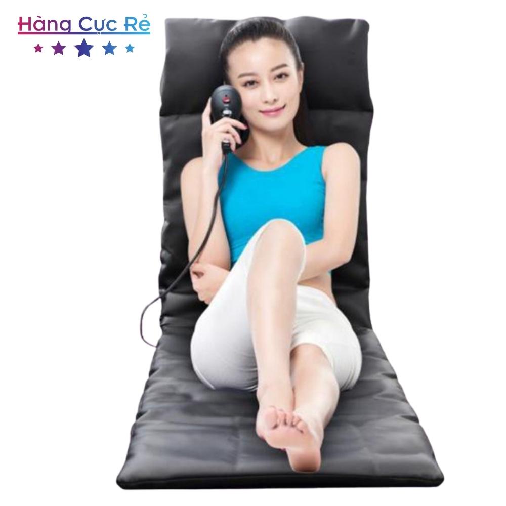 Đệm massage ôtô xoa bóp giảm đau mát xa lưng, có remote điều khiển, tặng Tẩu sạc HCR332 - Shop Hàng Cực Rẻ