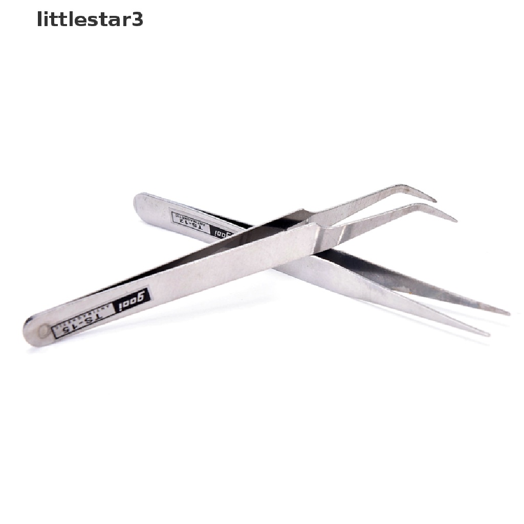 Set 2 Nhíp Gắp Lông Mi / Trang Trí Móng Nghệ Thuật Bằng Thép Không Gỉ