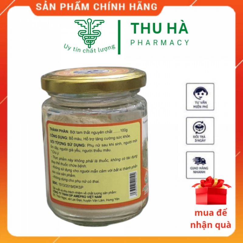 Bột tam thất bắc HoaPharm lọ 100g