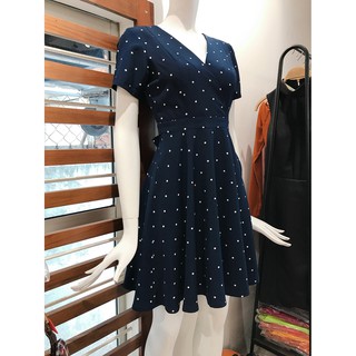 347 - Đầm xòe cổ V đắp chéo