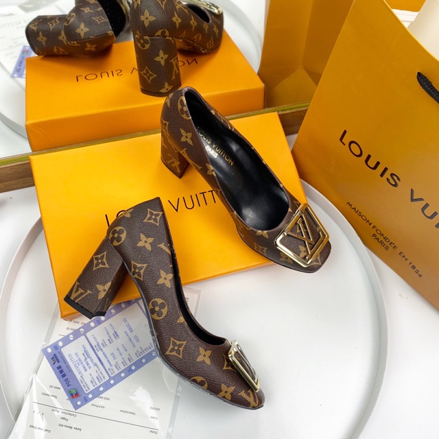 Giày mũi vuông gót trụ spsl fullbox bill túi giấy