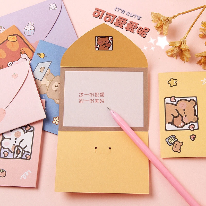 Phong Bì Thư Bằng Giấy In Chữ Thank You Hoạt Hình Lãng Mạn Dùng Làm Quà Tặng Sinh Nhật / Lễ Tình Nhân