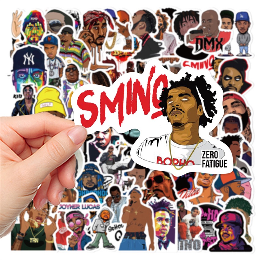 ❉ Sticker Dán Trang Trí Dòng Rap &amp; West Coast Rap 01 Chất Lượng Cao ❉ Bộ 64 Hình Dán Chống Thấm Nước Thời Trang