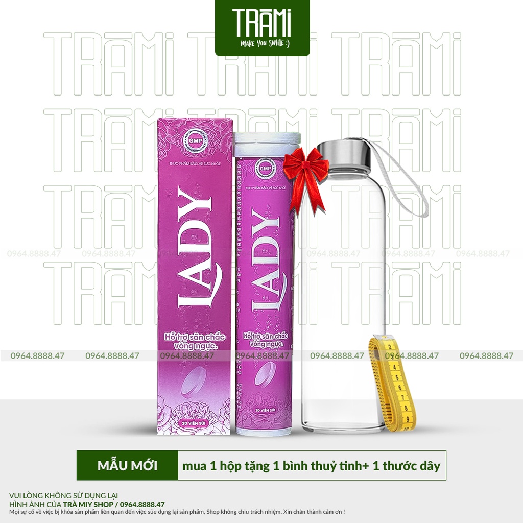 [CHÍNH HÃNG + QUÀ TẶNG] Viên Sủi Nở Ngực Lady, Tăng Size Vòng 1 Nhanh Chóng, Săn Chắc, Tròn Đều, Cân Đối.