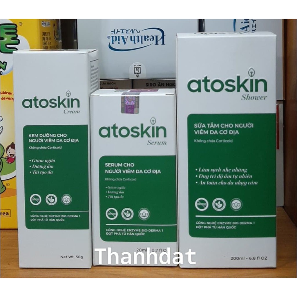 (trọn bộ) atoskin - hỗ trợ  da cơ địa