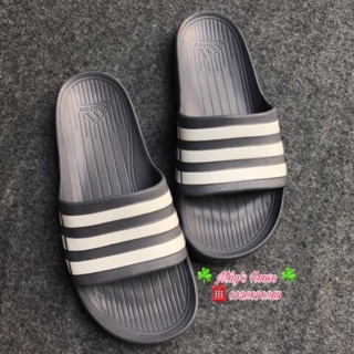 [☘️ADIDAS®☘️]- DÉP ĐÚC DURAMO SLIDES - Xám S/ Trắng