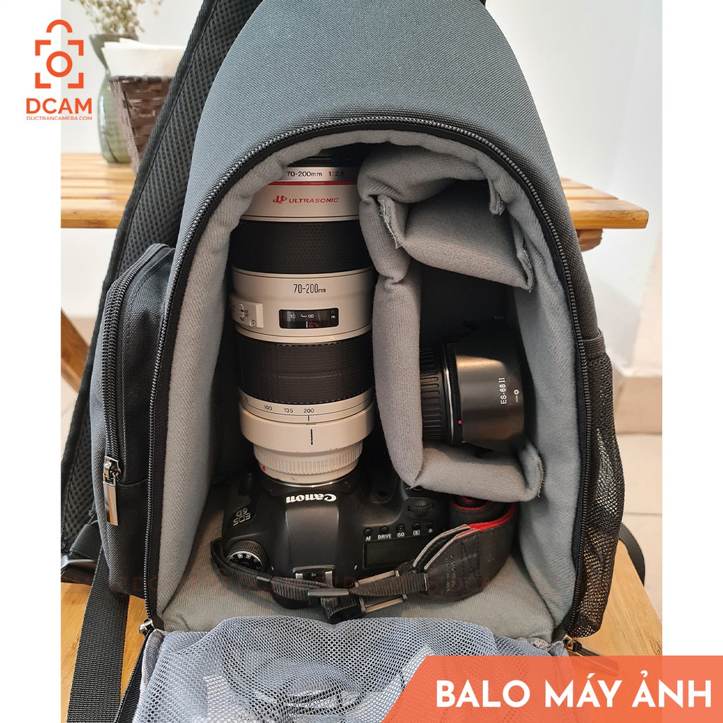 Balo máy ảnh đeo chéo nhỏ gọn chống nước - Caden MINI 2022 - Đựng body + 3 lens to + tripod + phụ kiện...