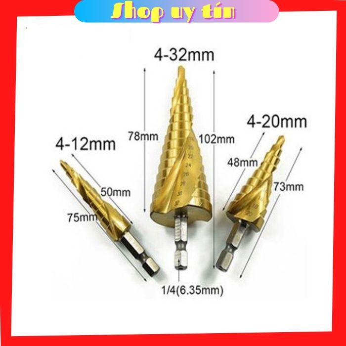 [ Combo ] Bộ 3 Mũi khoan tháp