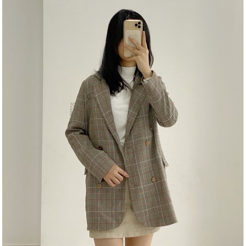 Áo Vest kẻ thiết kế 2 lớp ( dài quá Mông) Made by TeamLu