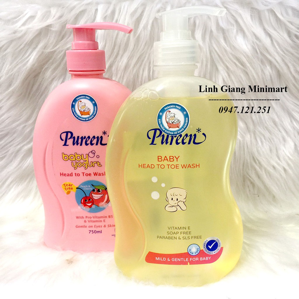 Sữa tắm gội toàn thân Pureen 750ml dành cho trẻ sơ sinh
