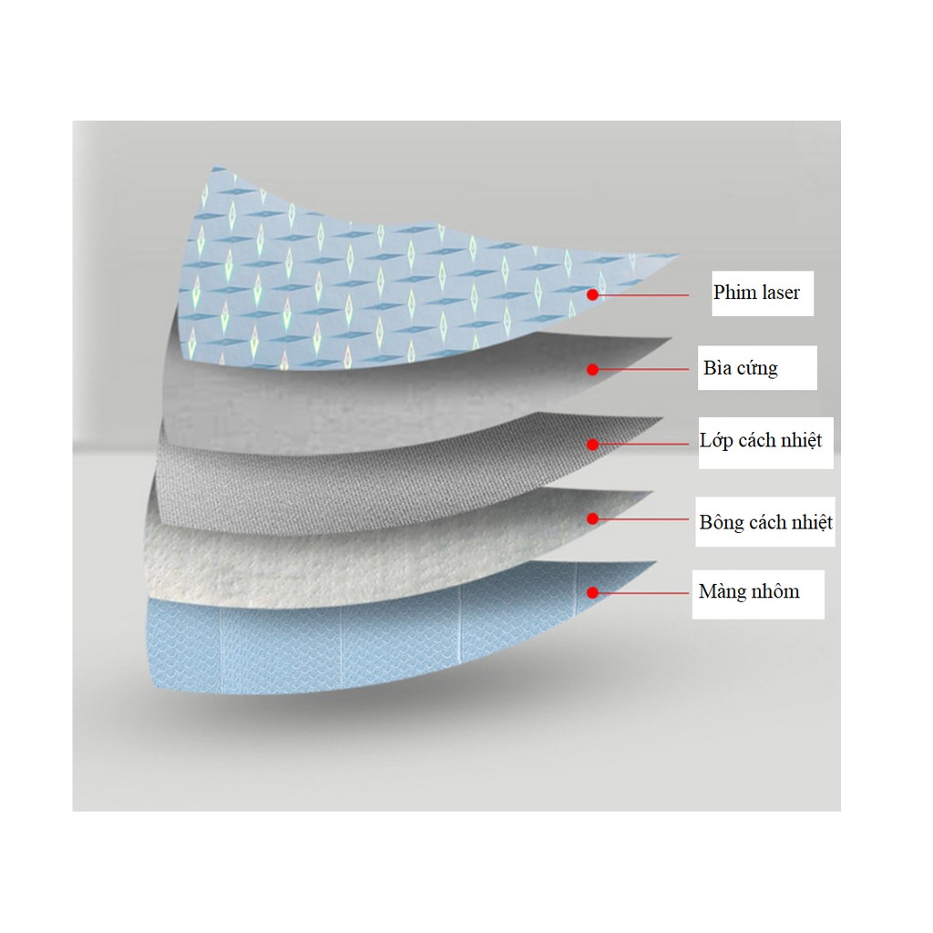 Tấm che nắng ô tô kính lái TCN01, Tấm chắn nắng ô tô 5 lớp tráng bạc phản quang chống nóng tia UV