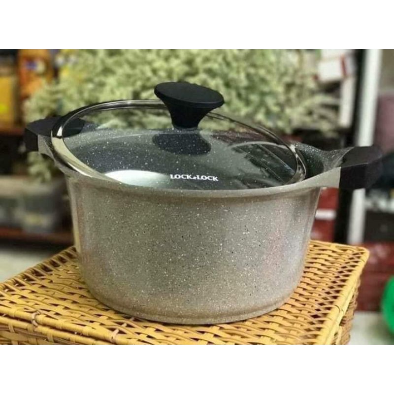 NỒI LOCK ĐÁ 7 LỚP STONE PHI 24cm LOCK & LOCK LCA6244D