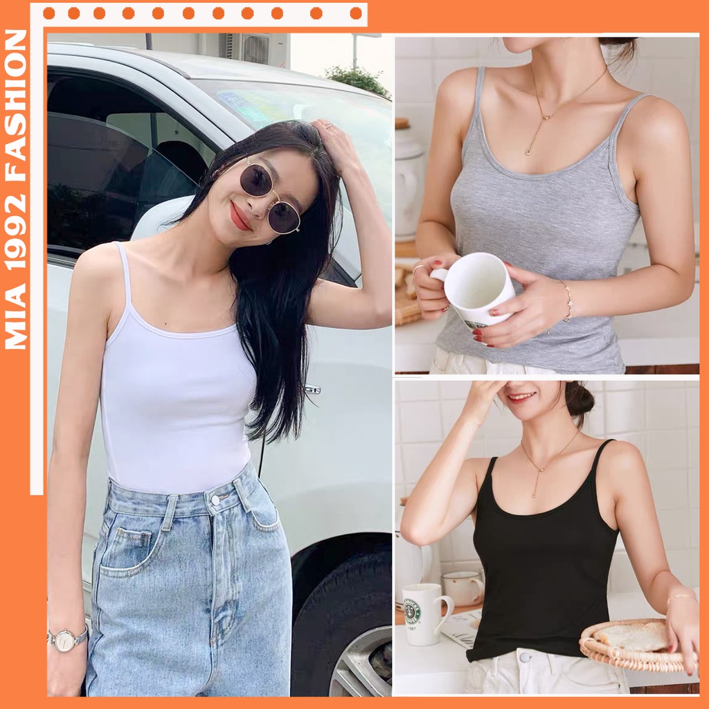 Áo 2 dây MIA 1992 cao cấp - Áo hai dây nữ bản to chất liệu cotton mềm mịn co giãn tốt siêu xinh hot summer 2023